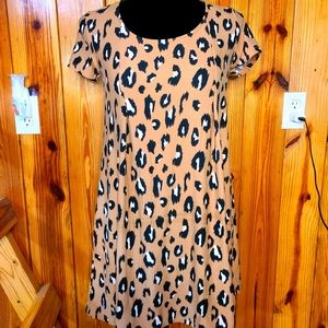 Animal print dress- size small- brand: pink rose